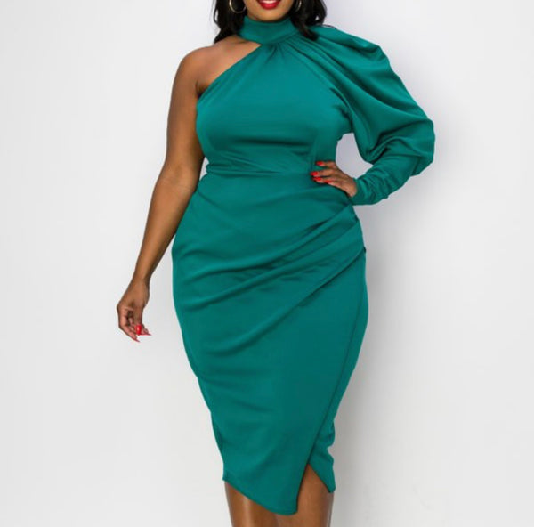 Shanell one sleeve party dress